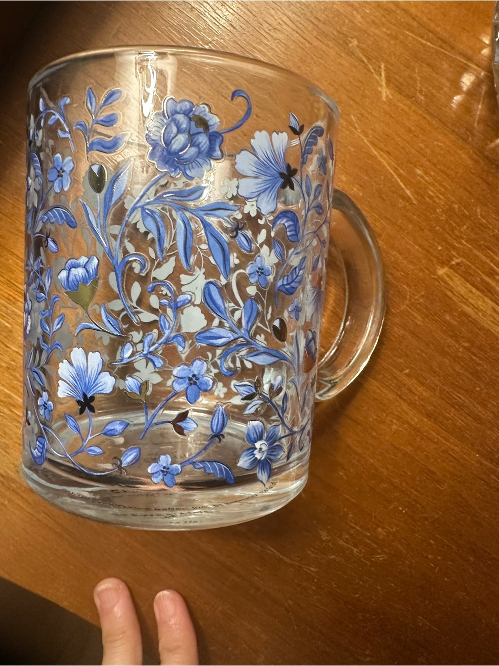 Beautiful blue and gold Clementine mug floral feminine